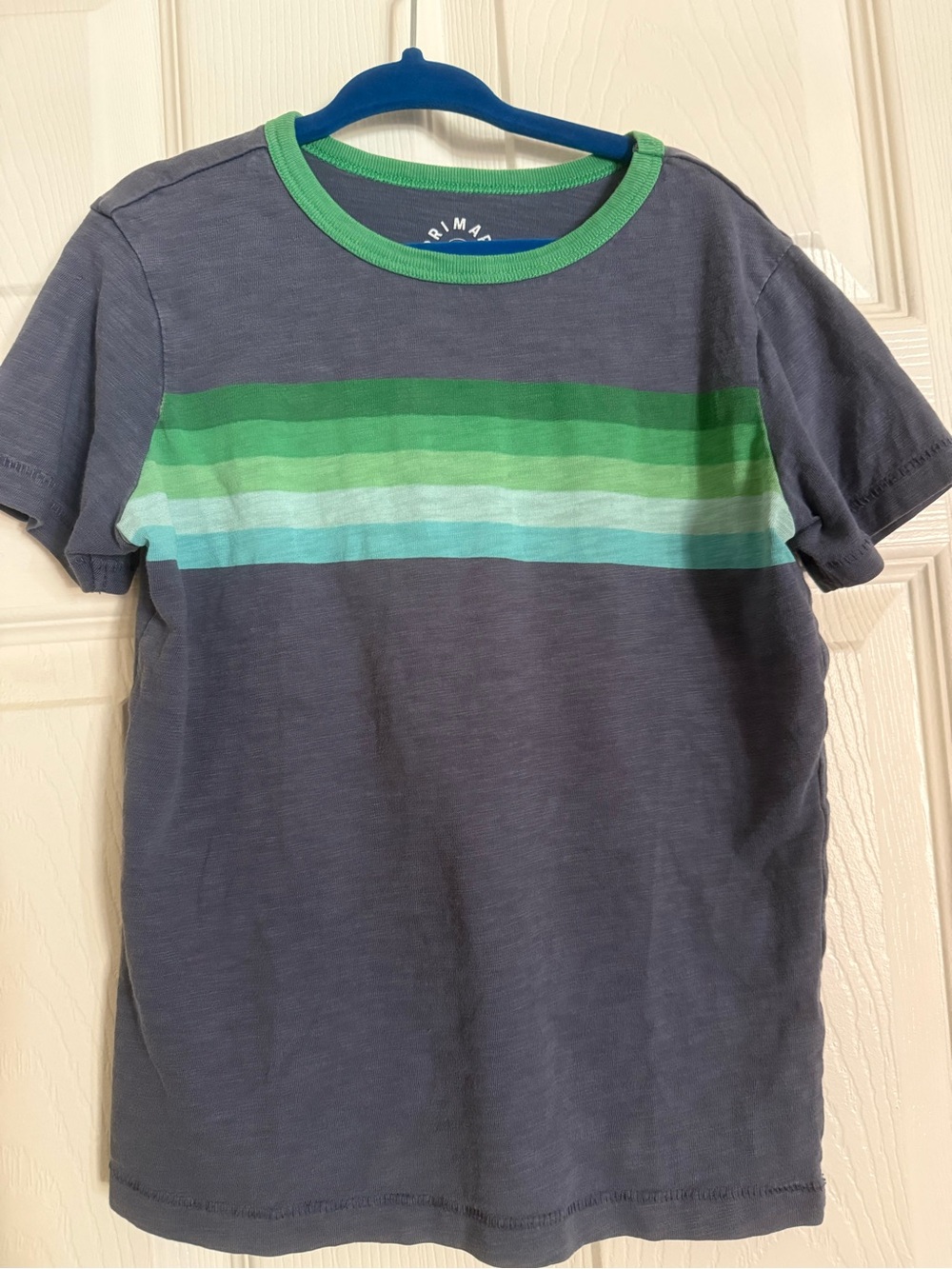 Primary Navy Tee with Bright Green Trim